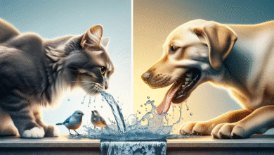 cat and dog sharing water
